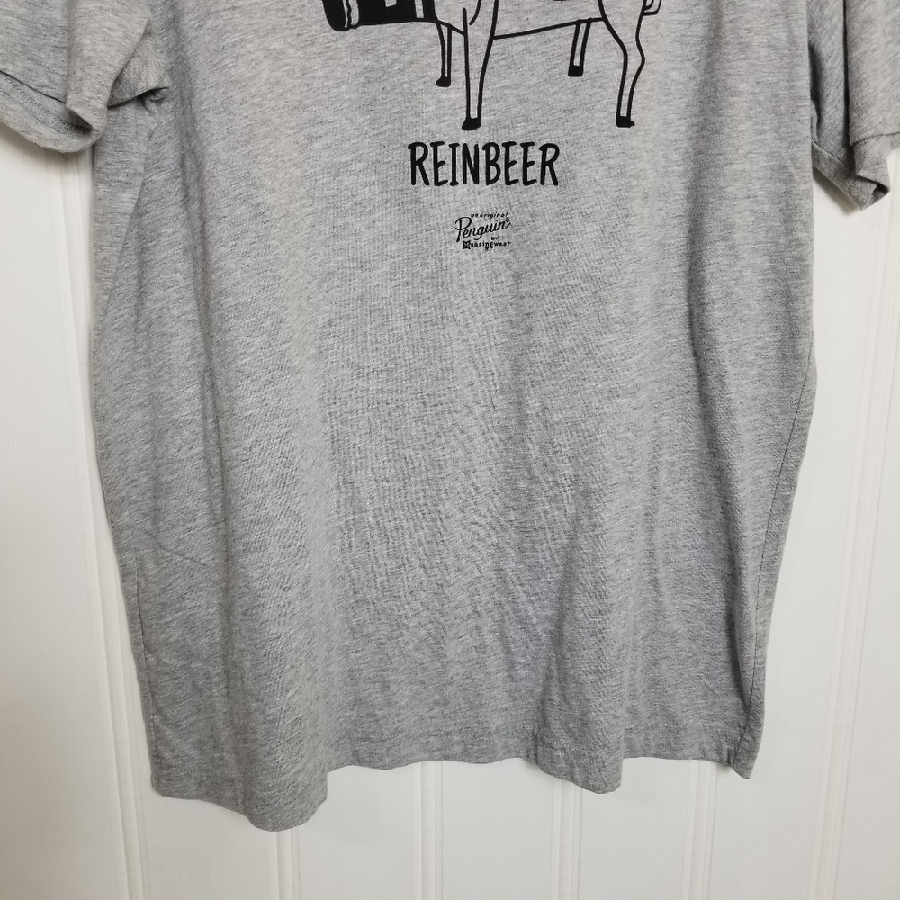 NWT Original Penguin Reinbeer T Shirt XL Christmas Reindeer Novelty Graphic Gray - Picture 4 of 11